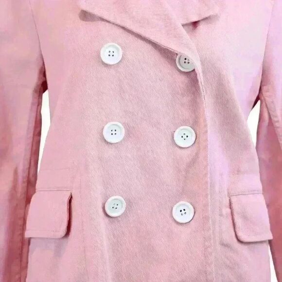 J.Crew Baby Pink Heavyweight Twill Pea Coat – Size 4 - Picture 2 of 7